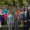 The full group of guests at the wedding.