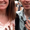 Getting strawberry nails at the Strawberry Festival, May 2015.